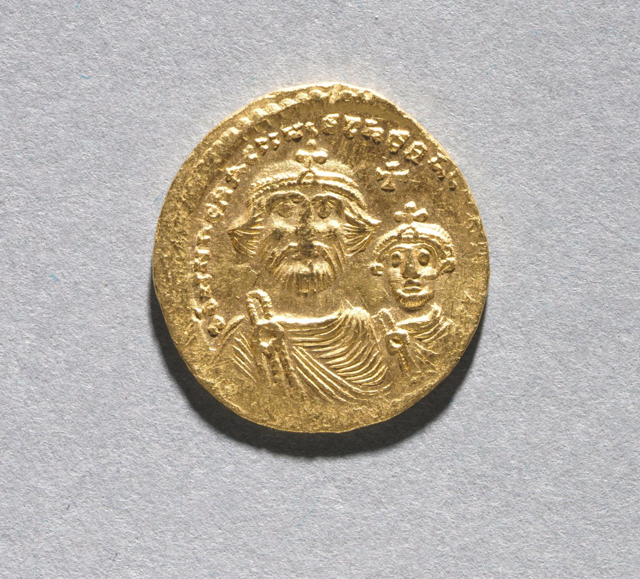 Solidus with Heraclius and his Son Heraclius Constantine (obverse) by School Byzantine