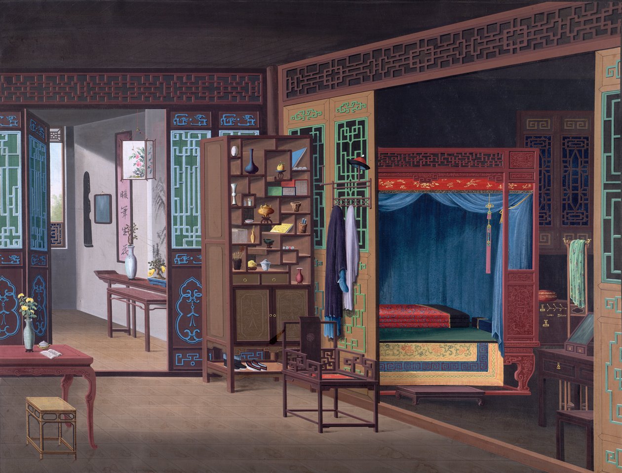 Interior of a Chinese house in Canton by School Chinese