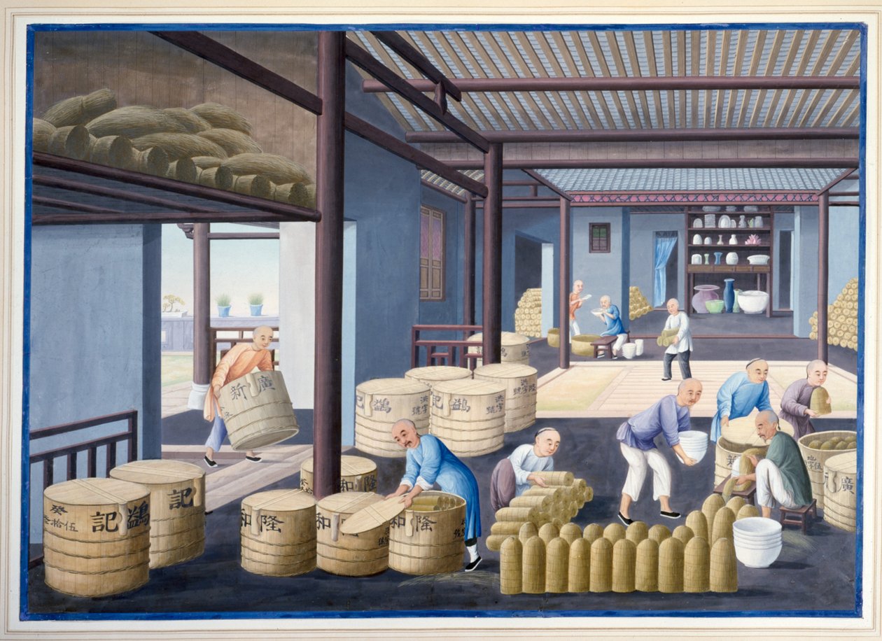Packing the Porcelain, c.1825 by School Chinese