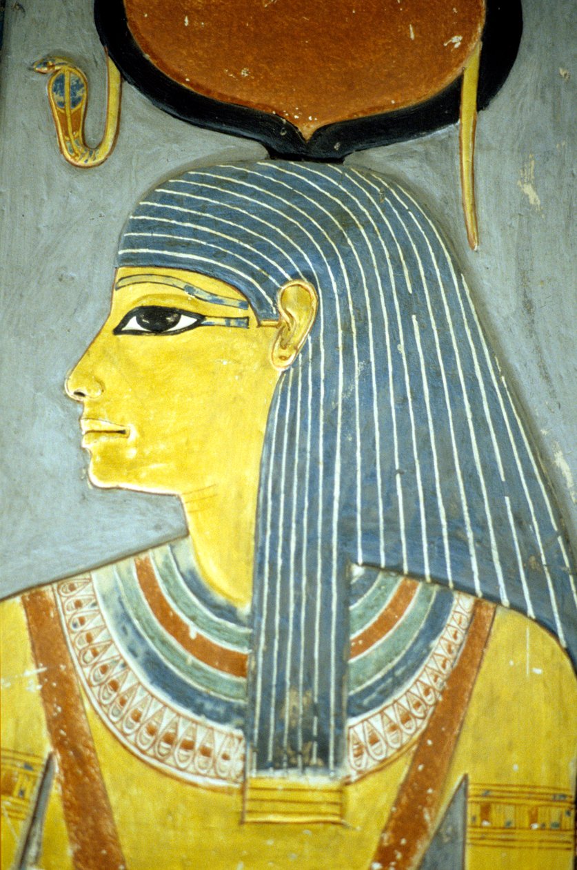 Ancient Egypt, Wall Painting, Goddess Isis, Goddess of Fertility, Tomb ...