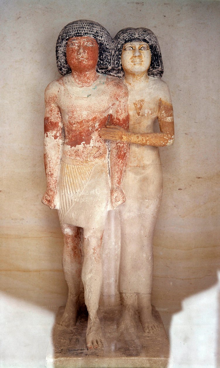 Egyptian antiquity: statue of Raherka, chief of the scribes, and his ...