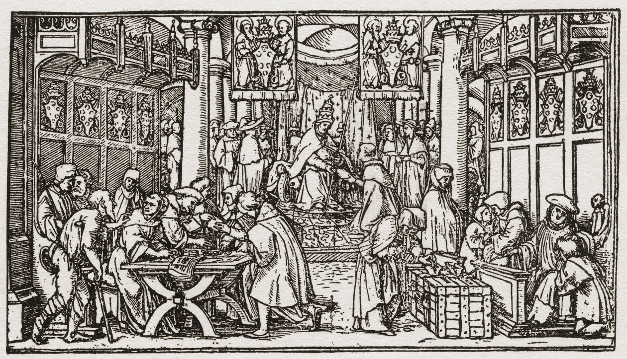 A Sale of Indulgences during the Tudor period in England by School English