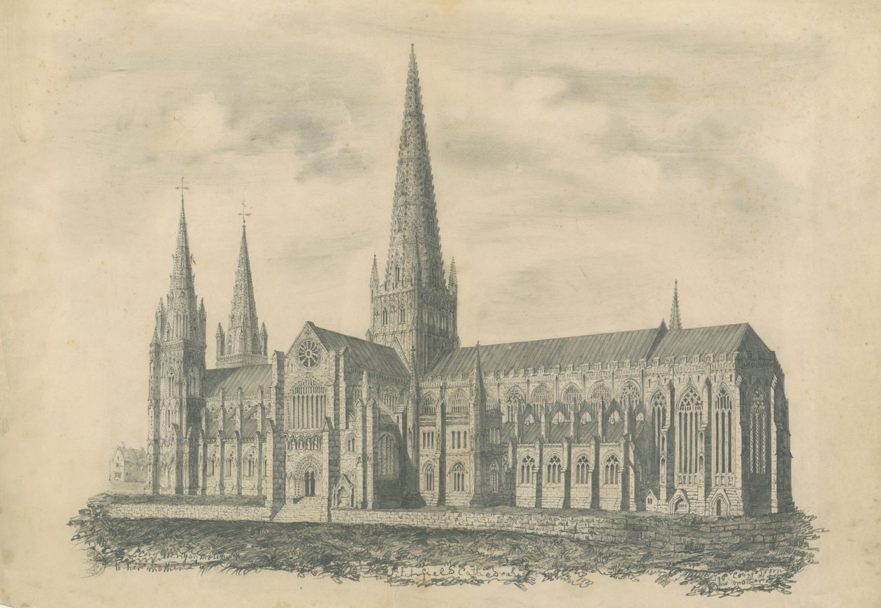 Lichfield Cathedral - South East View by School English
