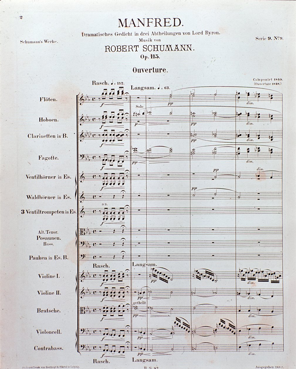 Sheet Music of the Opening of 
