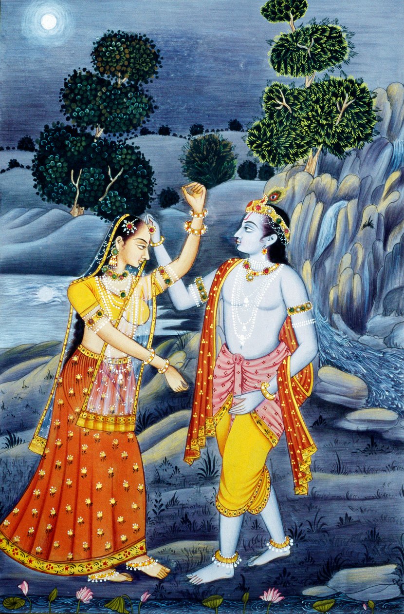 Miniature Paintings of Radha Krishna by School Indian