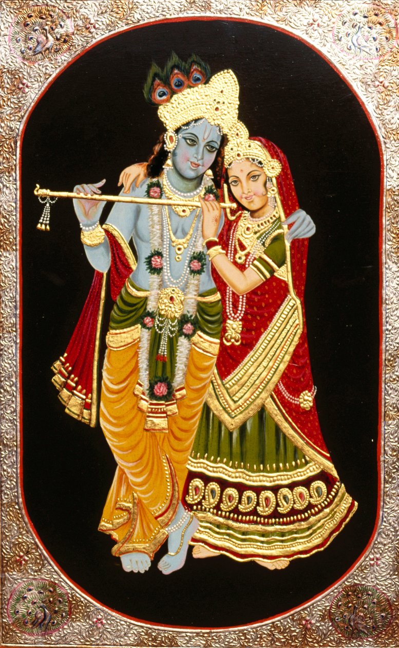 God Krishna & her Greatest Devotee Radha, India by School Indian