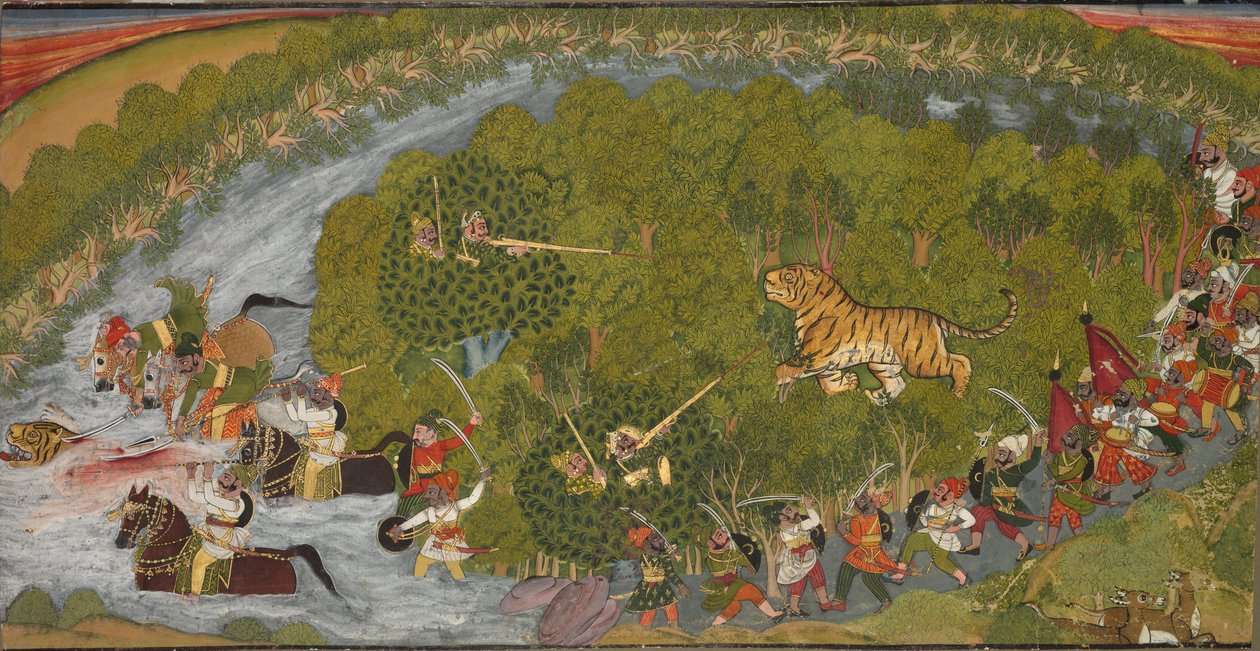 Tiger Hunt, c.1800 by School Indian