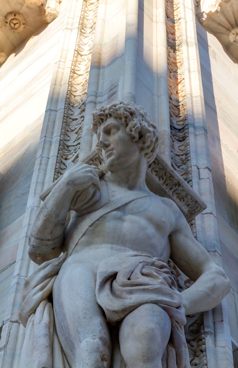 Telamon of Milan Cathedral Facade, Lombardy, Italy (detail) by School Italian