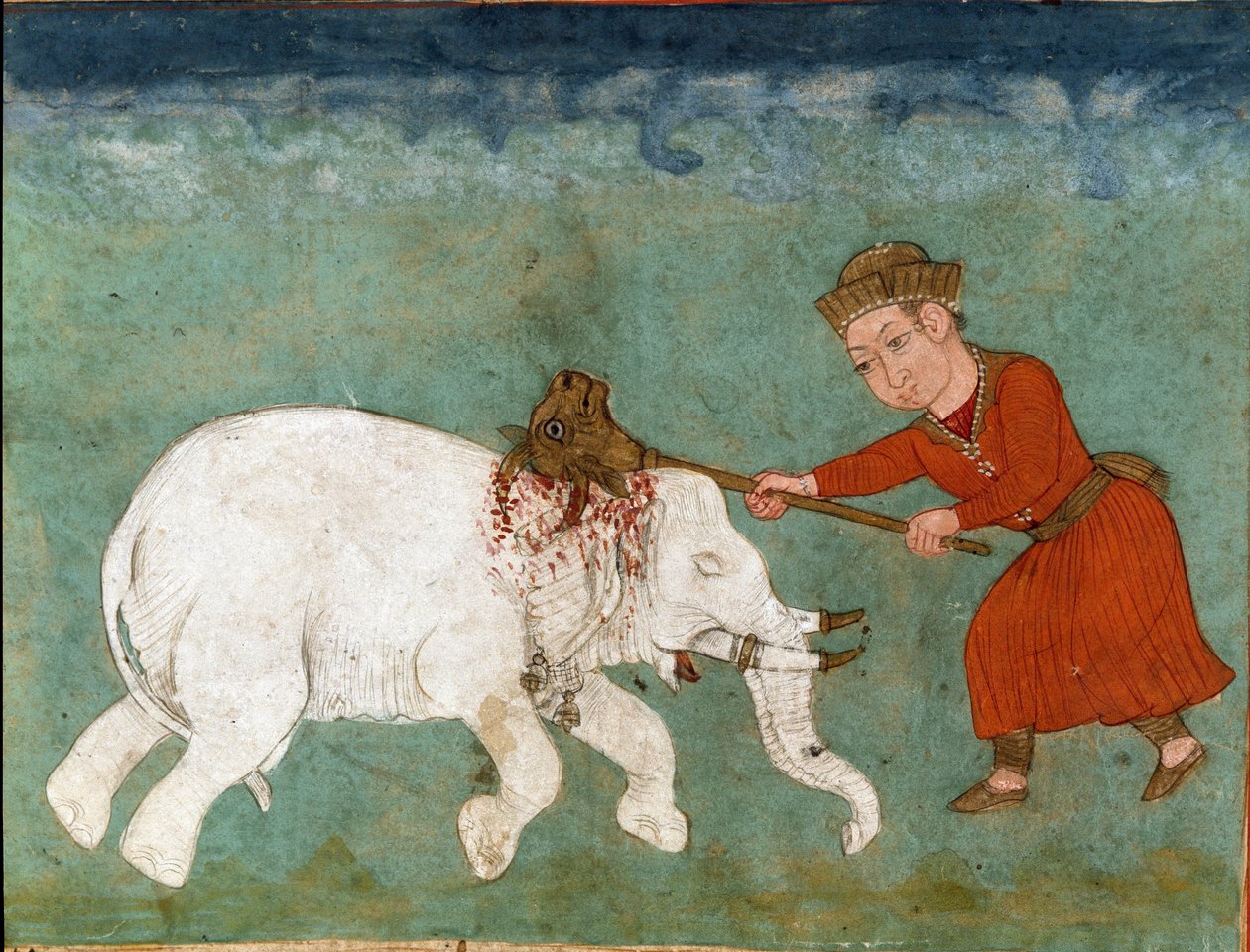 Rostam Kills the White Elephant from Shahnameh
