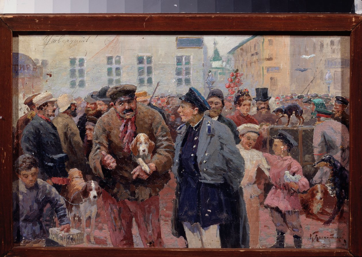 The Animal Market on Trubnaya Square in Moscow by School Russian
