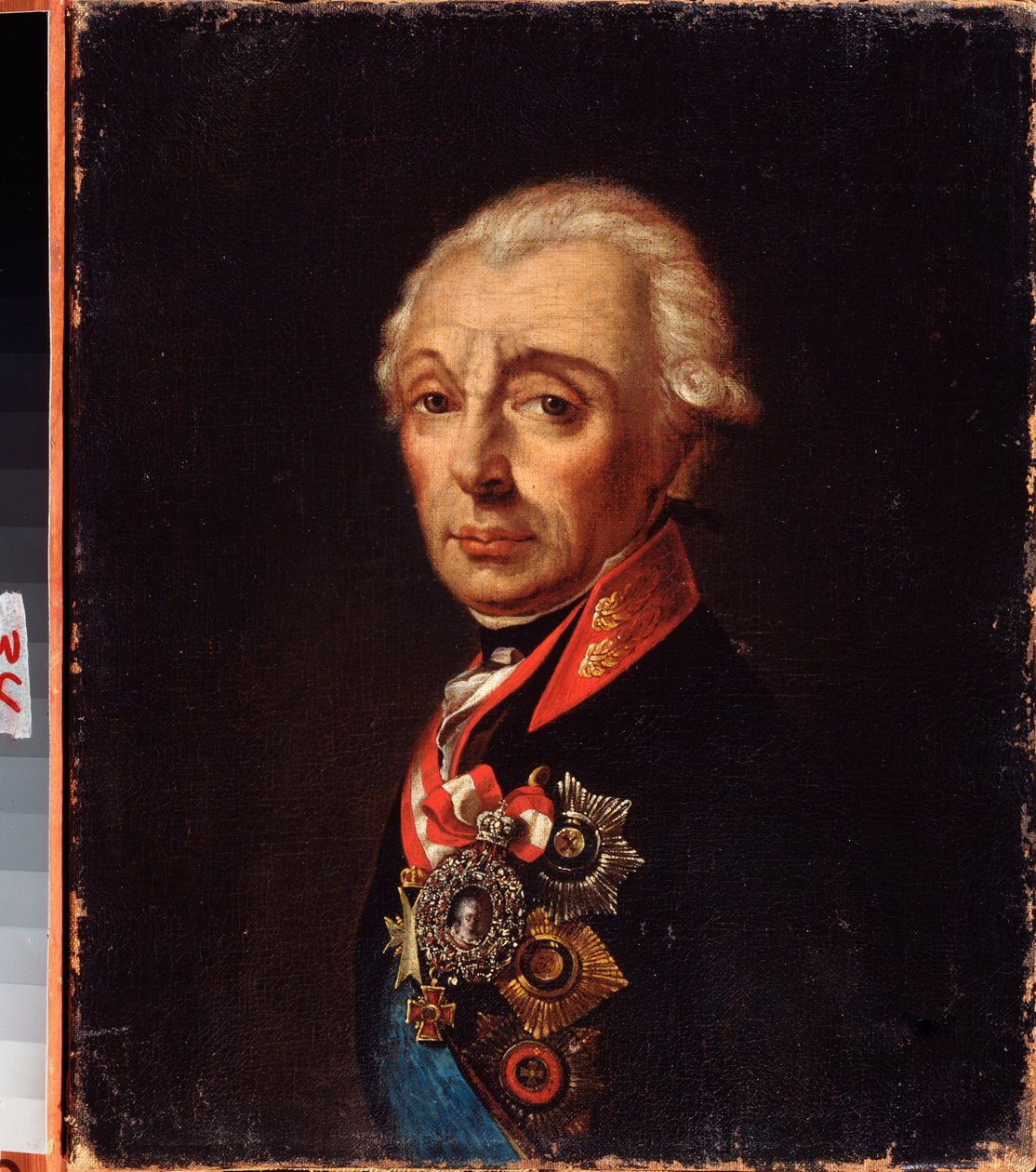 Portrait of Generalissimo Prince Alexander Suvorov (1729-1800) by School Russian