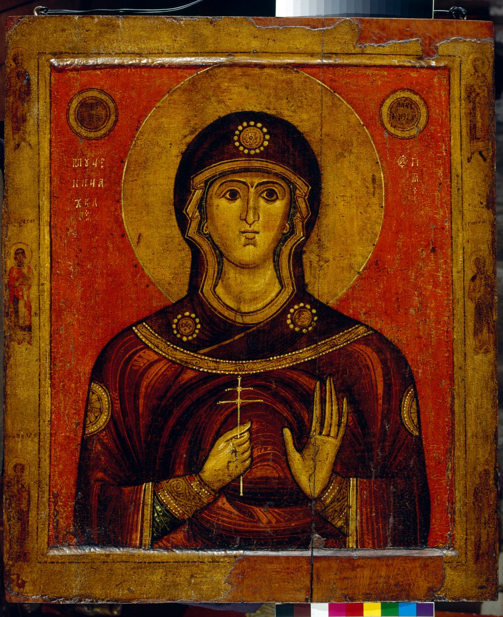 Saint Juliana - Icon of the Novgorod Tradition (Early 13th Century) by School Russian