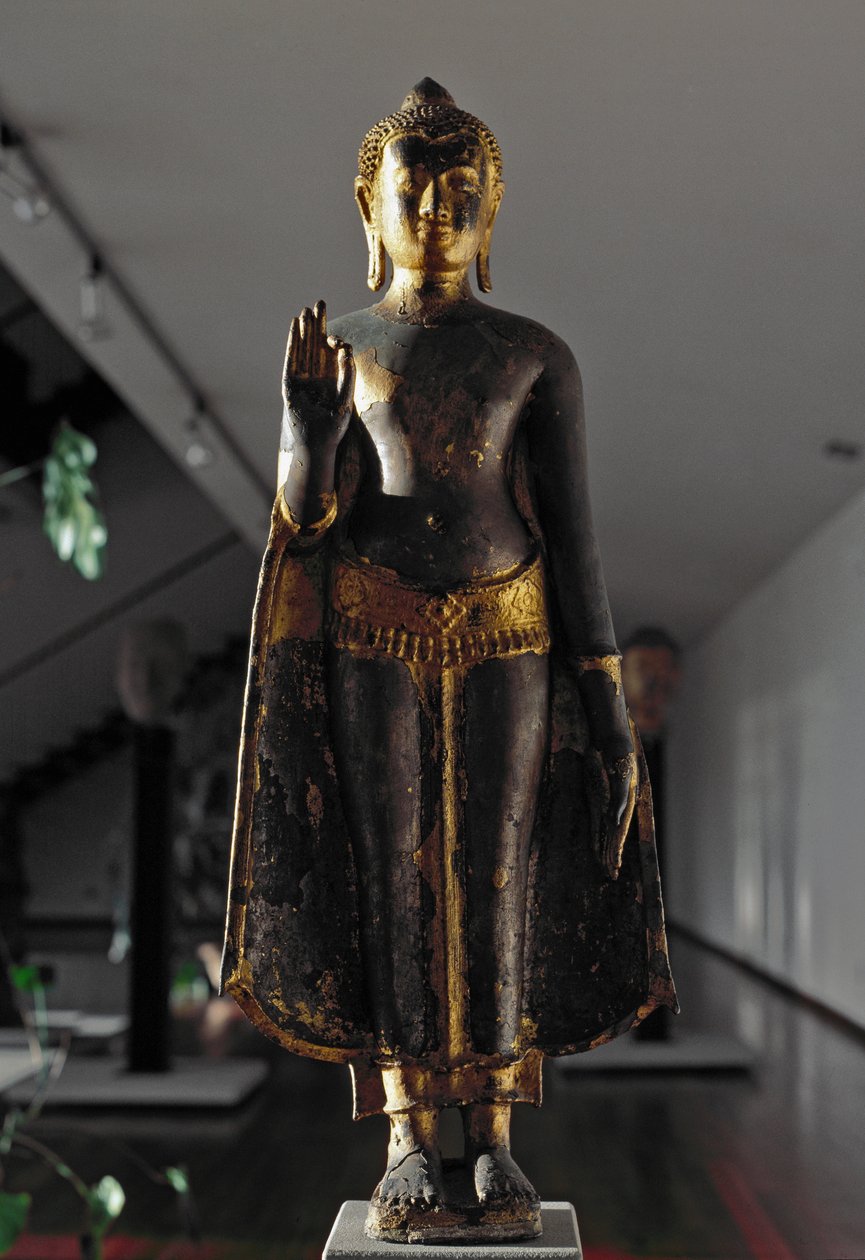 Lopburi style: abhyamudra buddha by School Siamese