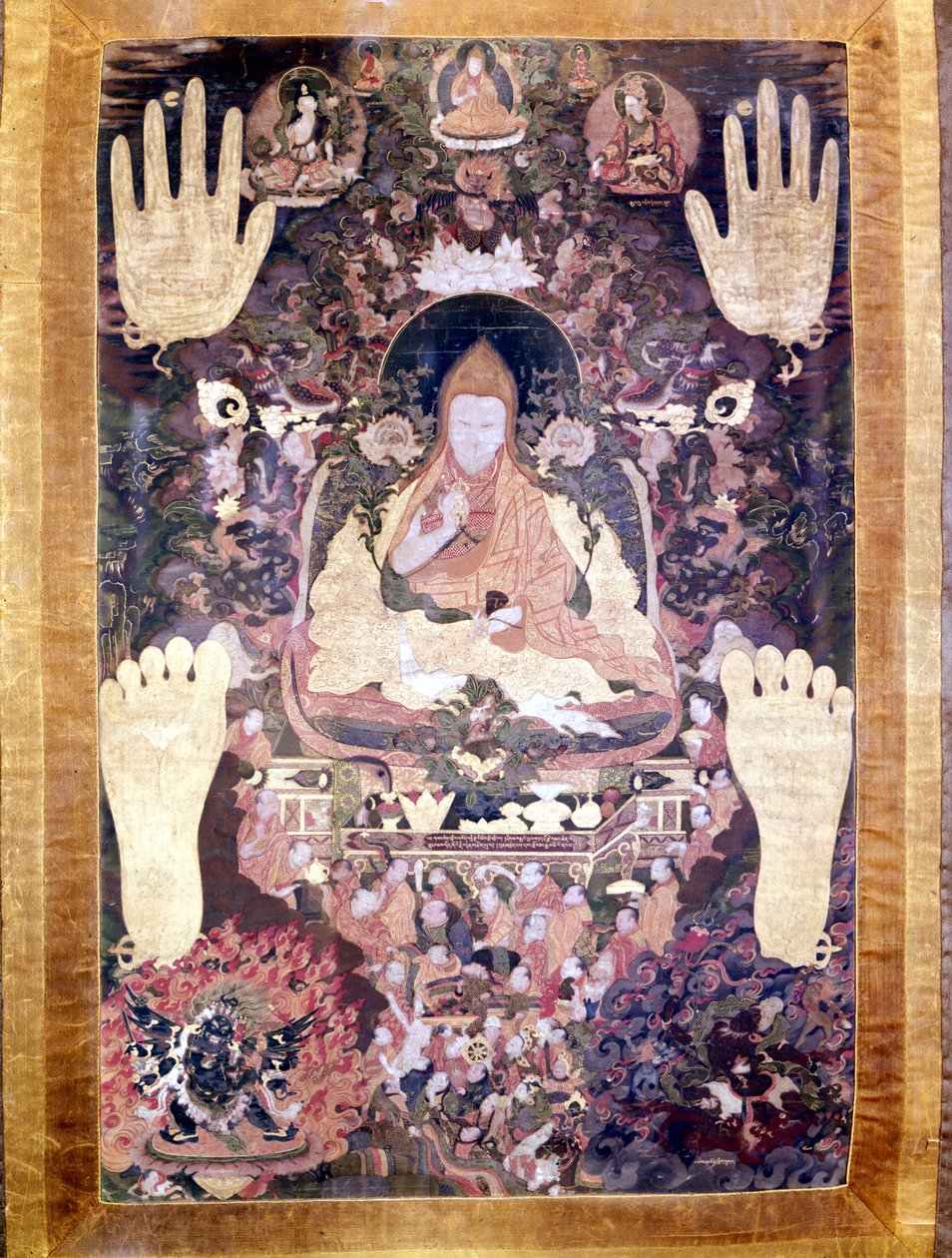 Blo Bzang Rgya ktso, the fifth Dalai Lama, the most illustrious and important in history. Tibetan Thai-ka, Guimet Museum, Paris by School Tibetan