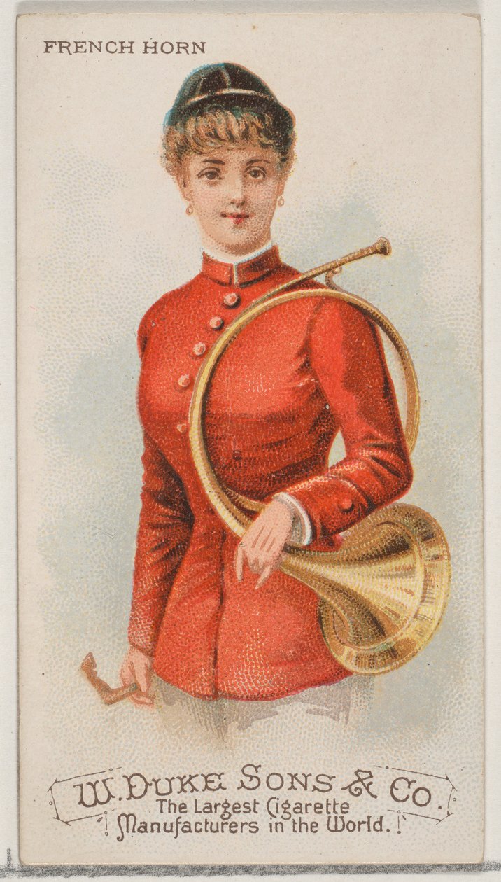 French Horn, from the Musical Instruments Series N82 for Duke Brand Cigarettes by Schumacher and Ettlinger