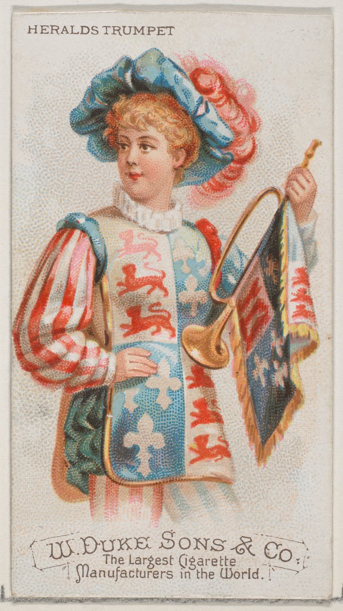 Heralds Trumpet, from the Musical Instruments series N82 for Duke brand cigarettes, 1888 by Schumacher and Ettlinger