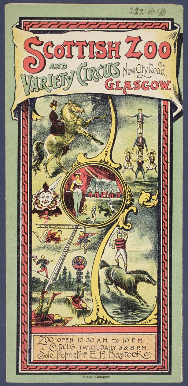 Publicity leaflet for the Scottish Zoo and Variety Circus, c.1890 by Scottish School