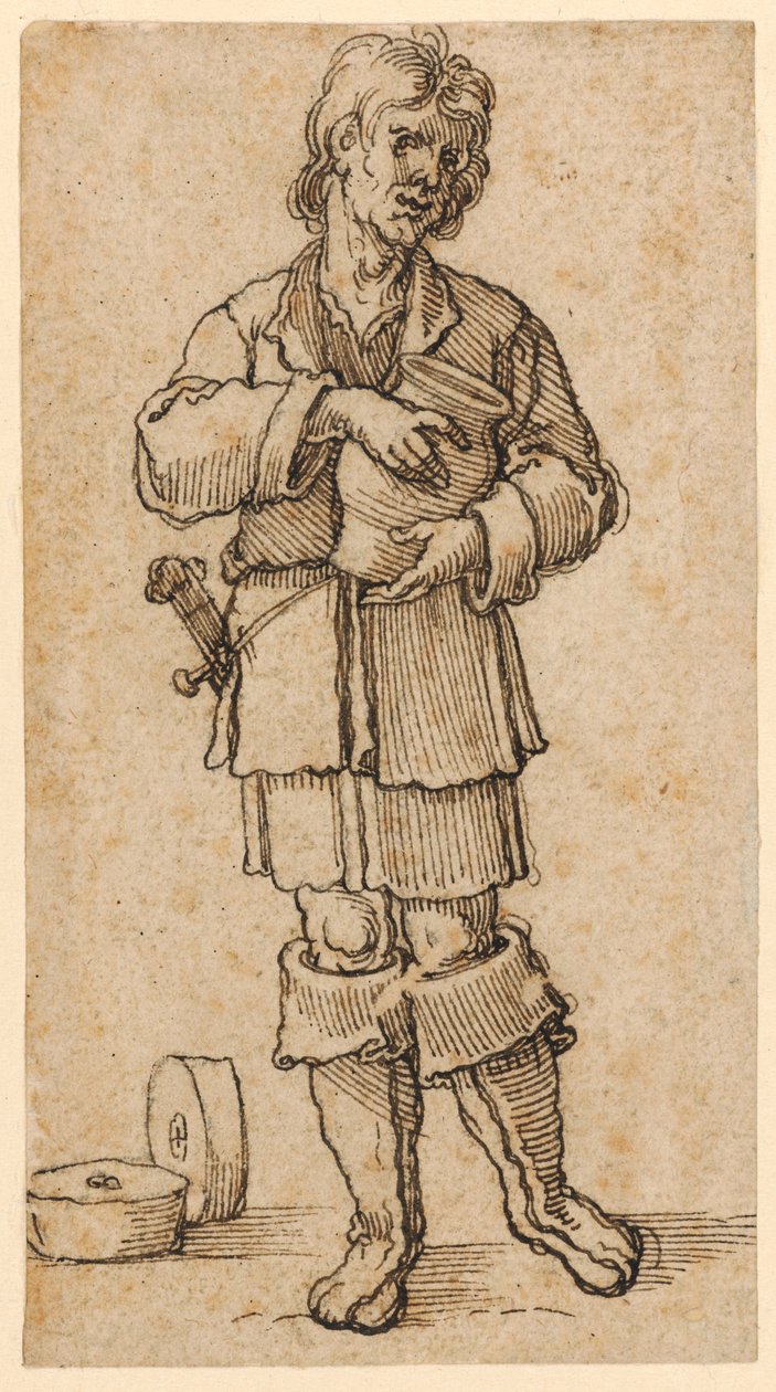 A Young Peasant Holding a Jar by Sebald Beham