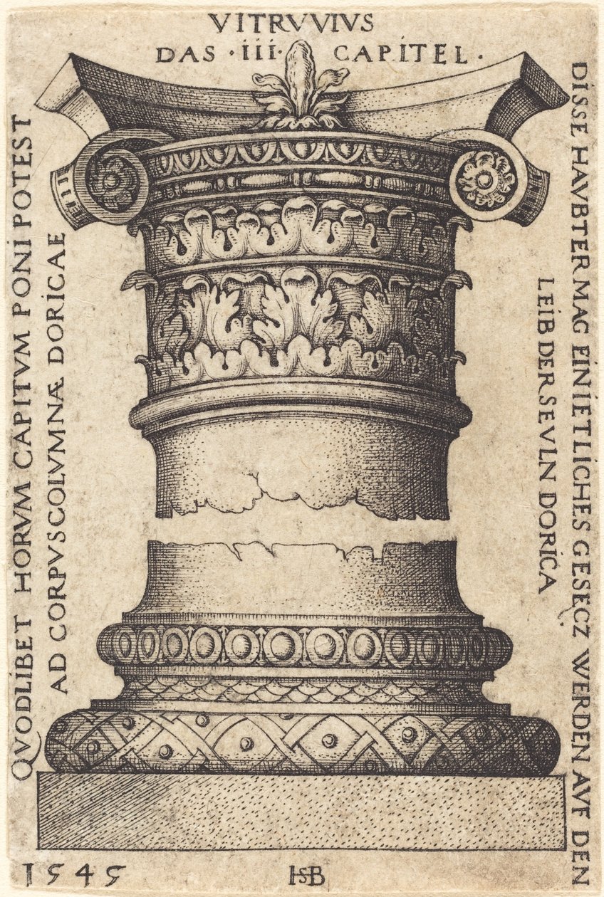 Capital and Base of a Column by Sebald Beham