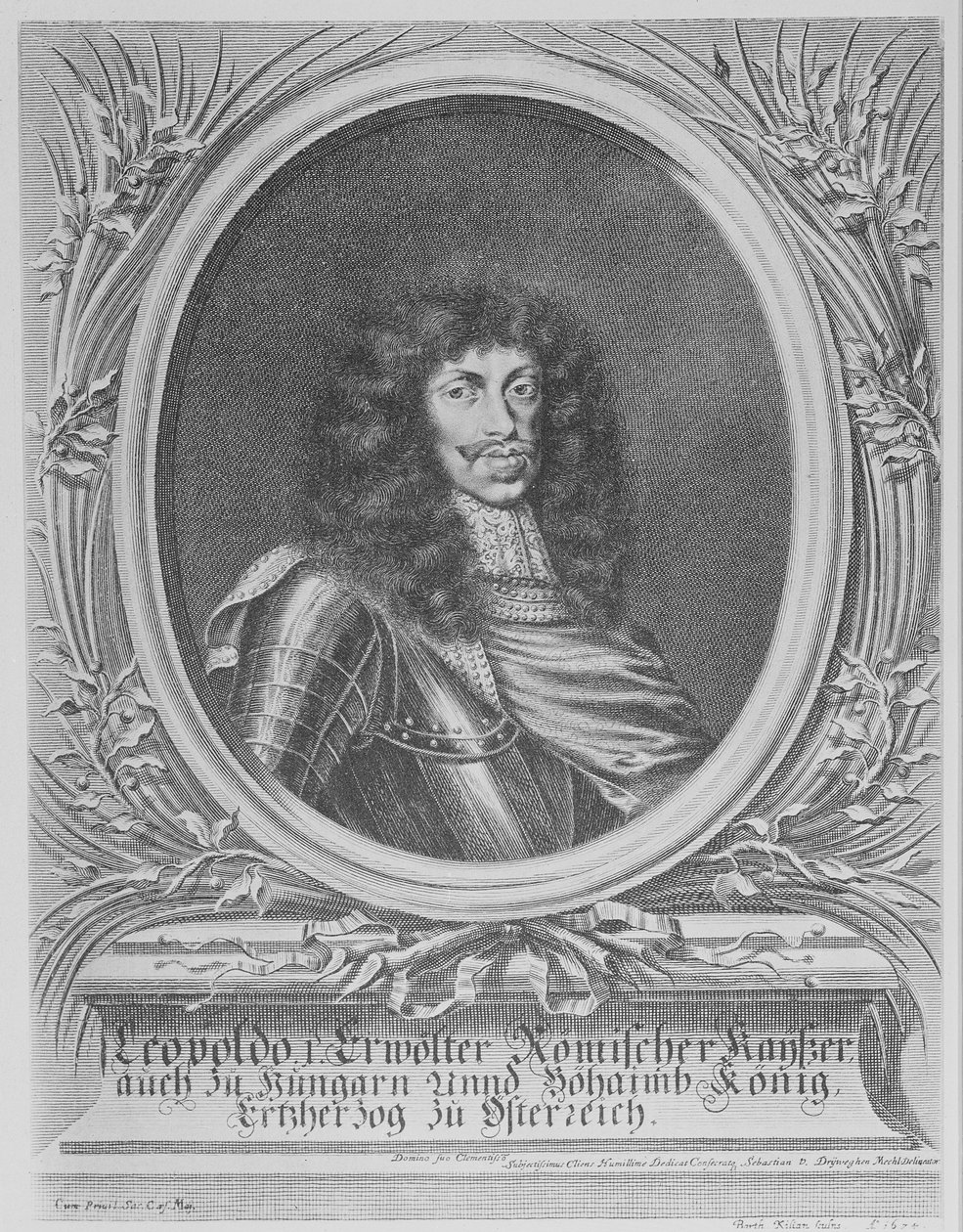 Leopold I, Holy Roman Emperor, engraved by Bartholomaus Kilian II by Sebastian van Dryweghen