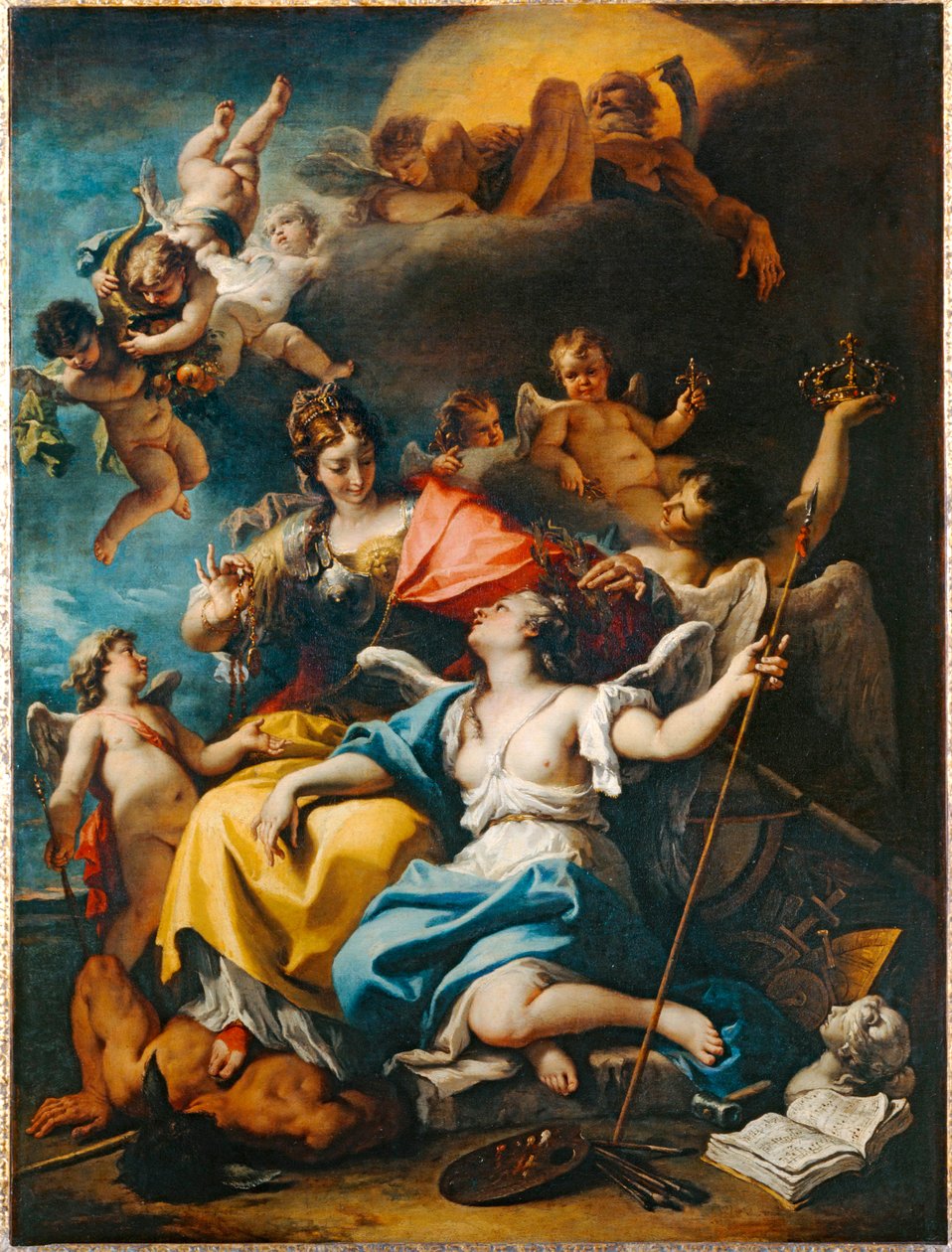 Allegory of France as Minerva Trampling Ignorance and Crowning Virtue by Sebastiano (attr. to) Ricci