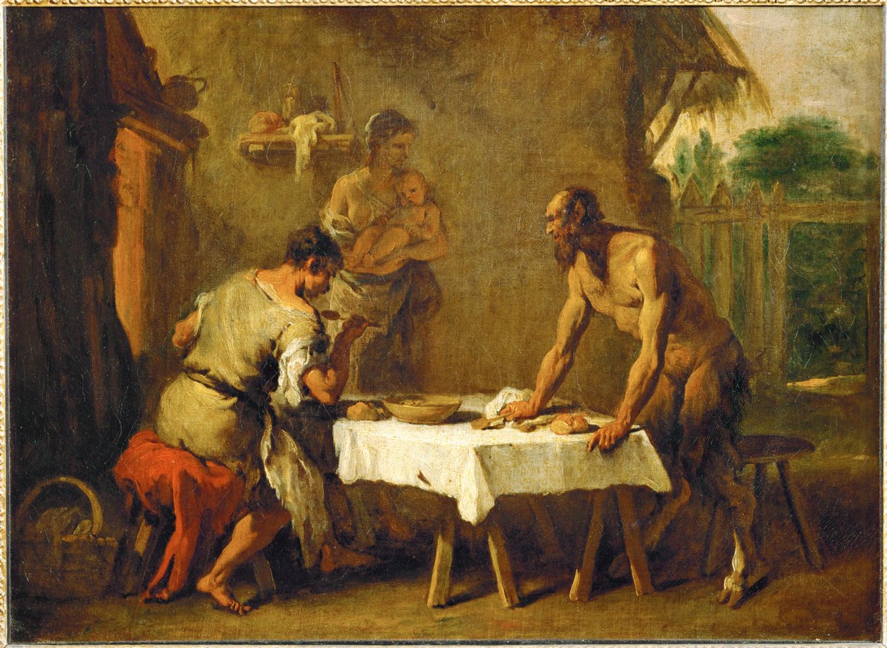 Satyr and Farmer, an Aesopian Fable by Sebastiano (attr. to) Ricci
