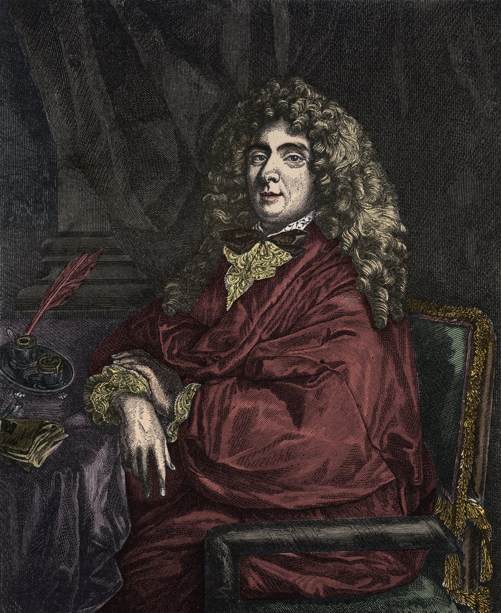 Portrait of Jean-Baptiste Poquelin dit Moliere by Sébastien Bourdon