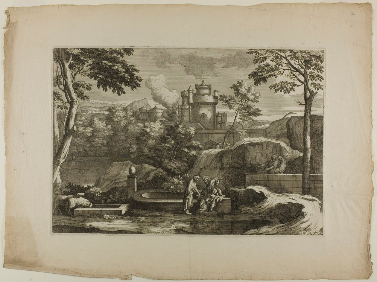 View of a City (Christ with the Good Samaritan at the Well) by Sébastien Bourdon