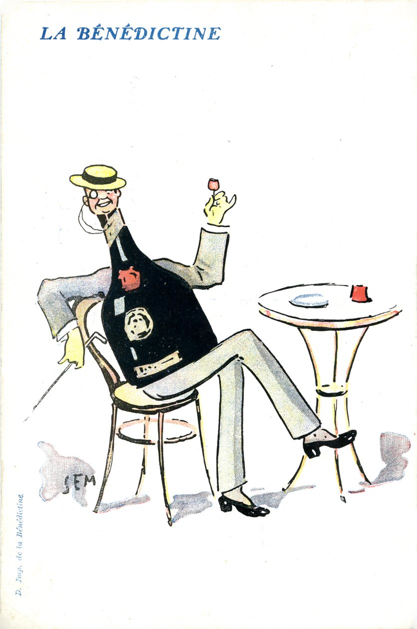French advertisement for Bénédictine liqueur by Sem