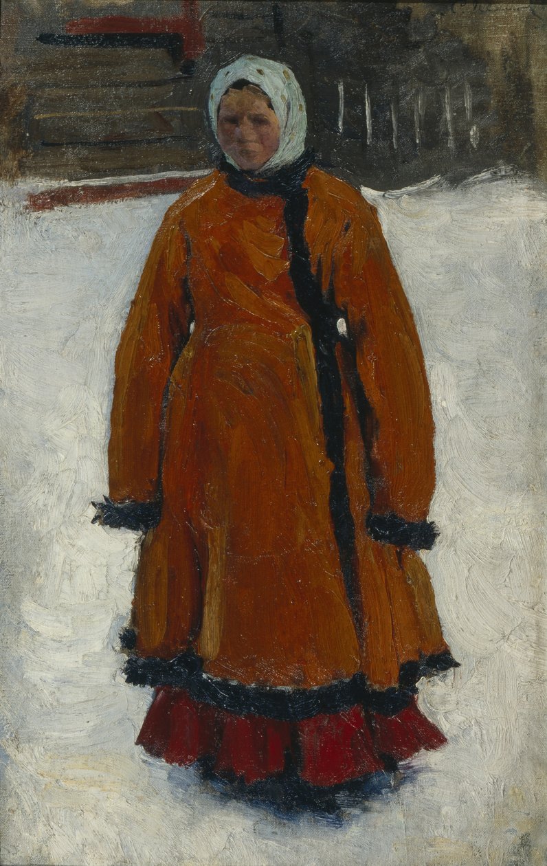 The Girl in the Red Fur Coat by Sergej Vasilevic Ivanov