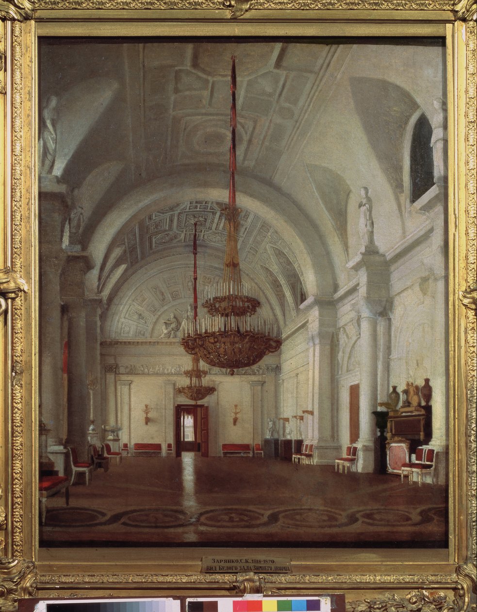 View of the White Hall of the Winter Palace in St Petersburg by Sergey Konstantinovich Zaryanko