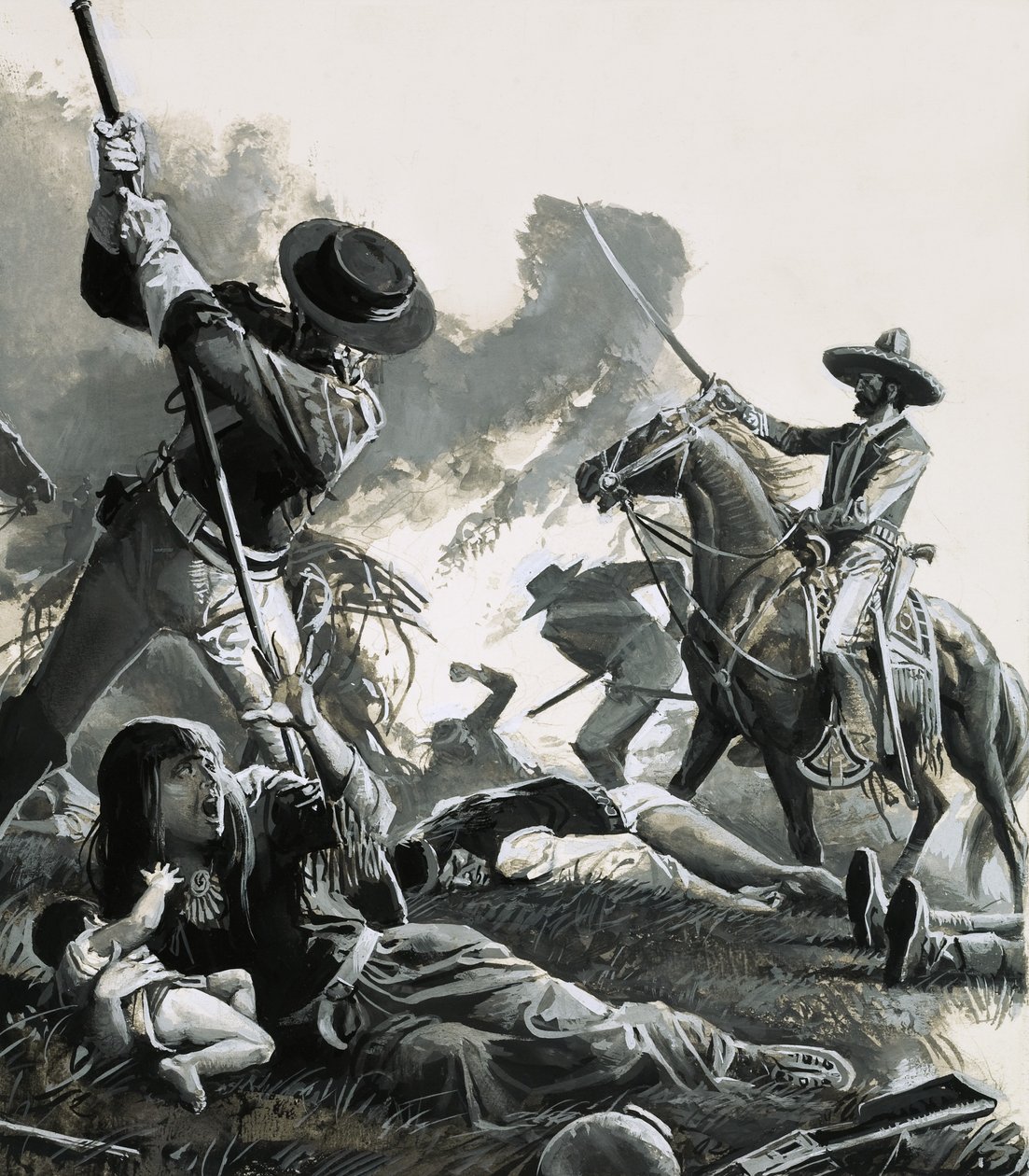 In 1858, two troops of Mexican cavalry attacked the Apaches