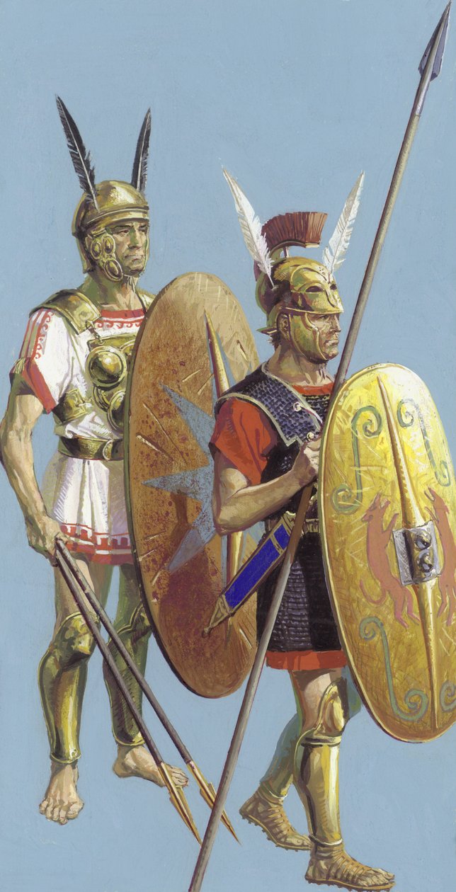 Samnite and Roman soldiers by Severino Baraldi