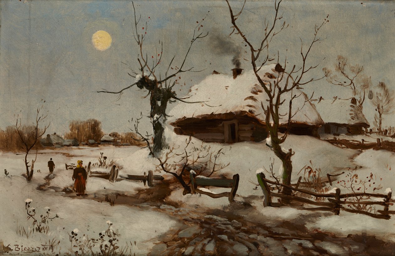 Cottages in Snow by Seweryn Bieszczad