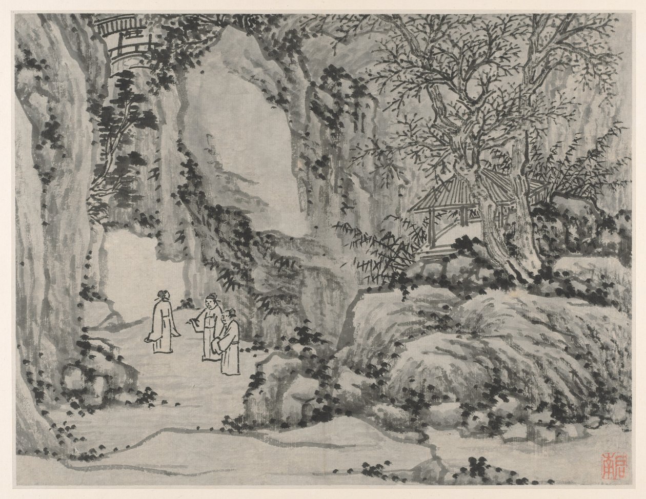 Twelve Views of Tiger Hill, Suzhou: The Sword Spring, Tiger Hill by Shen Zhou