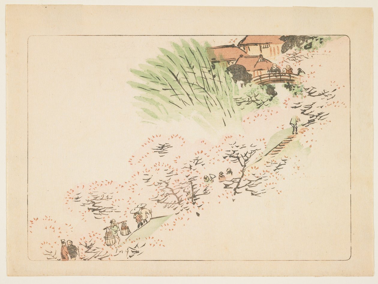 Mountain Cherry Blossoms by Shibata Zeshin
