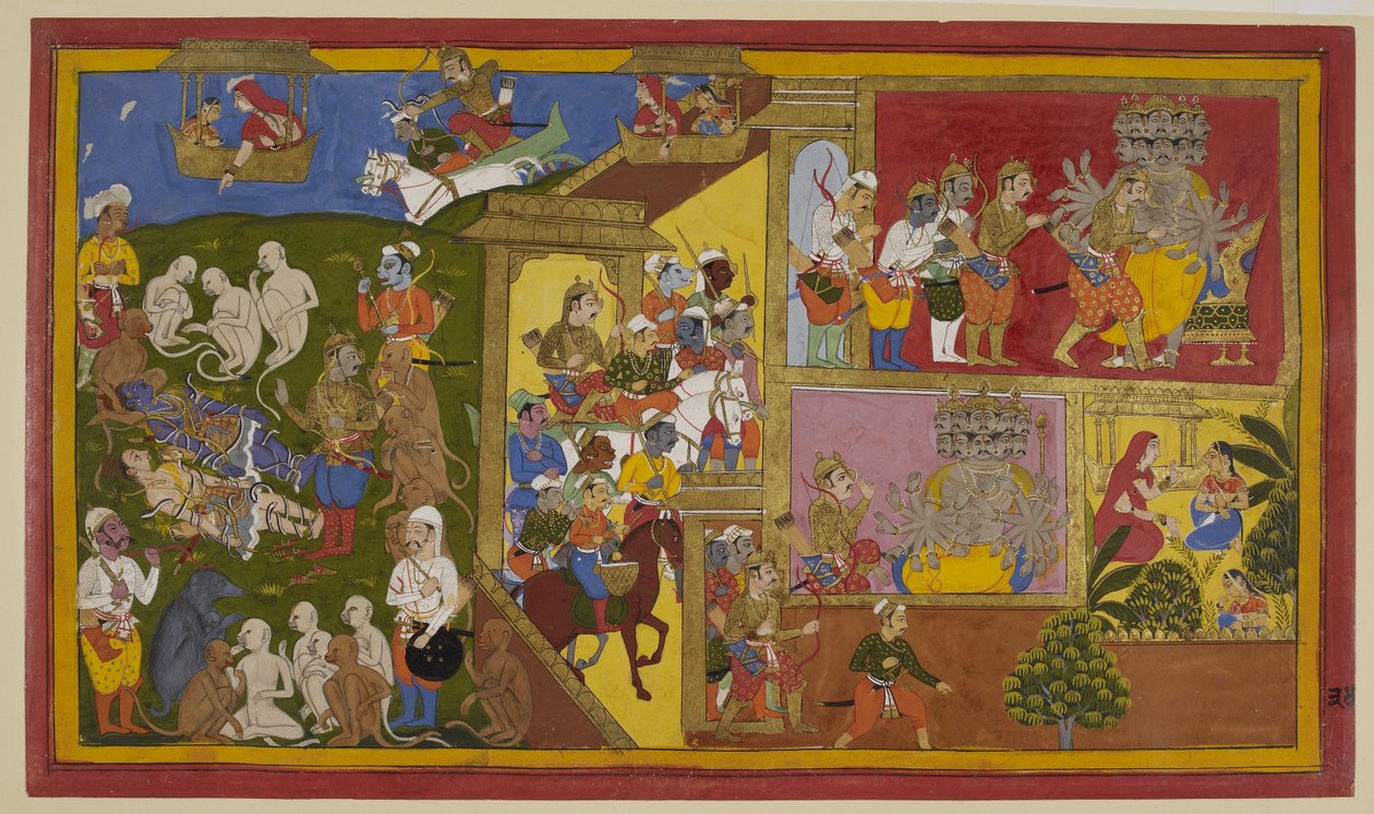 Indrajit Injures Rama and Lakshmana; Monkeys Despair but Vibhishana Consoles Them von S?hibdin S?hibdin