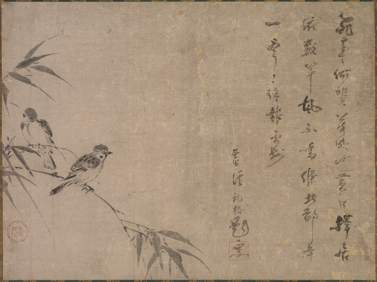 Sparrows and Bamboo by Shiken Seidō