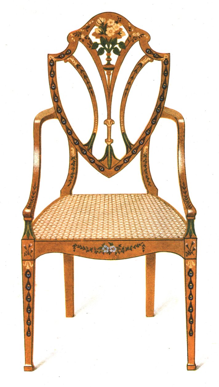 Painted Satin-wood Chair by Shirley Charles Llewellyn Slocombe