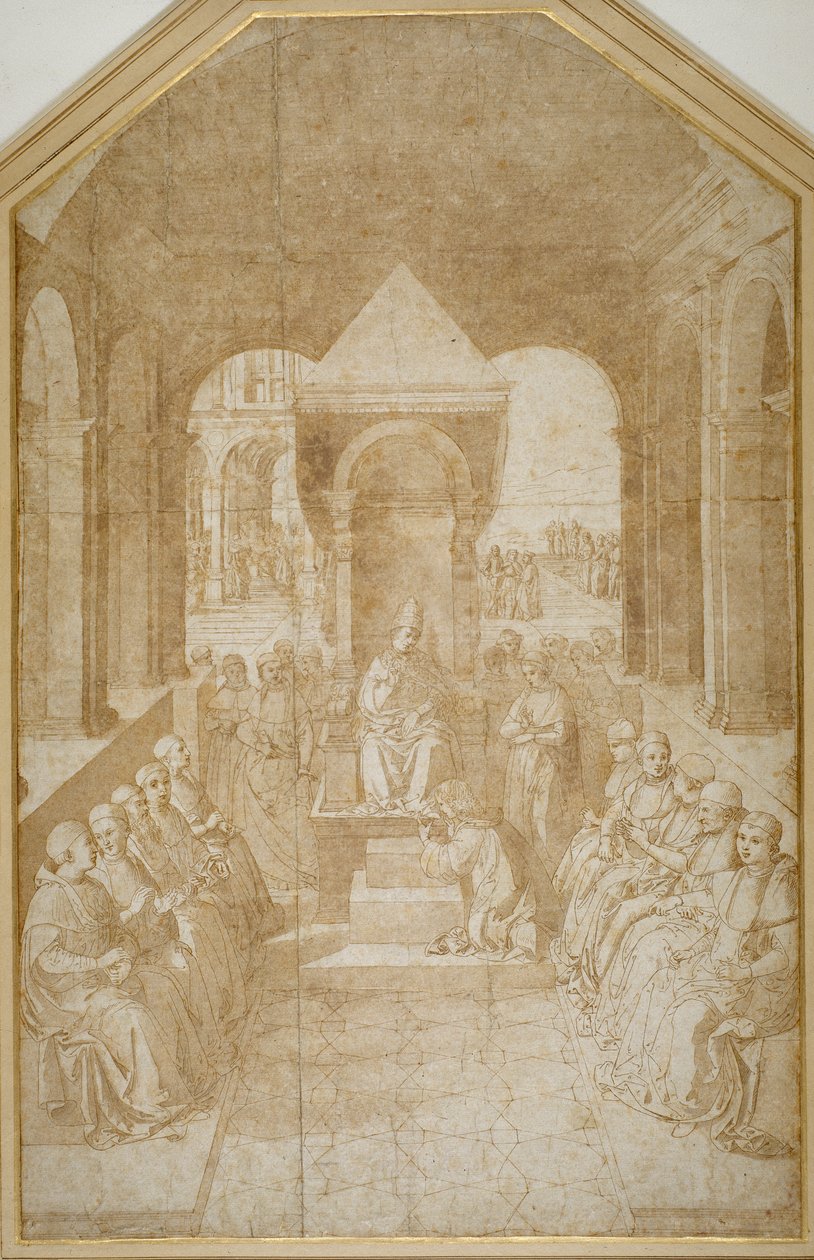 Aeneas Piccolomini Kissing the Slipper of Pope Eugenius, after Pinturicchio by Sienese School