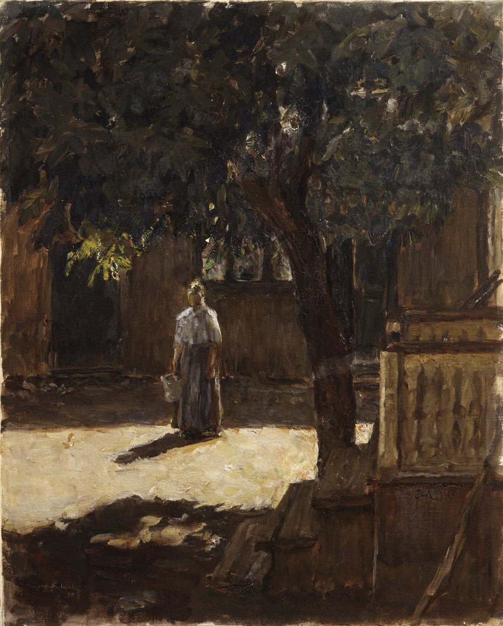 Chestnut Tree in Farm Yard by Signe Scheel