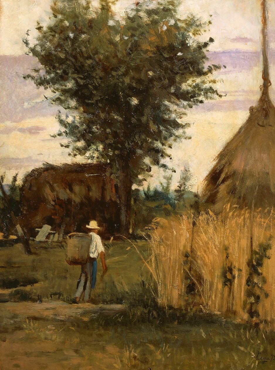Barnyard by Silvestro Lega
