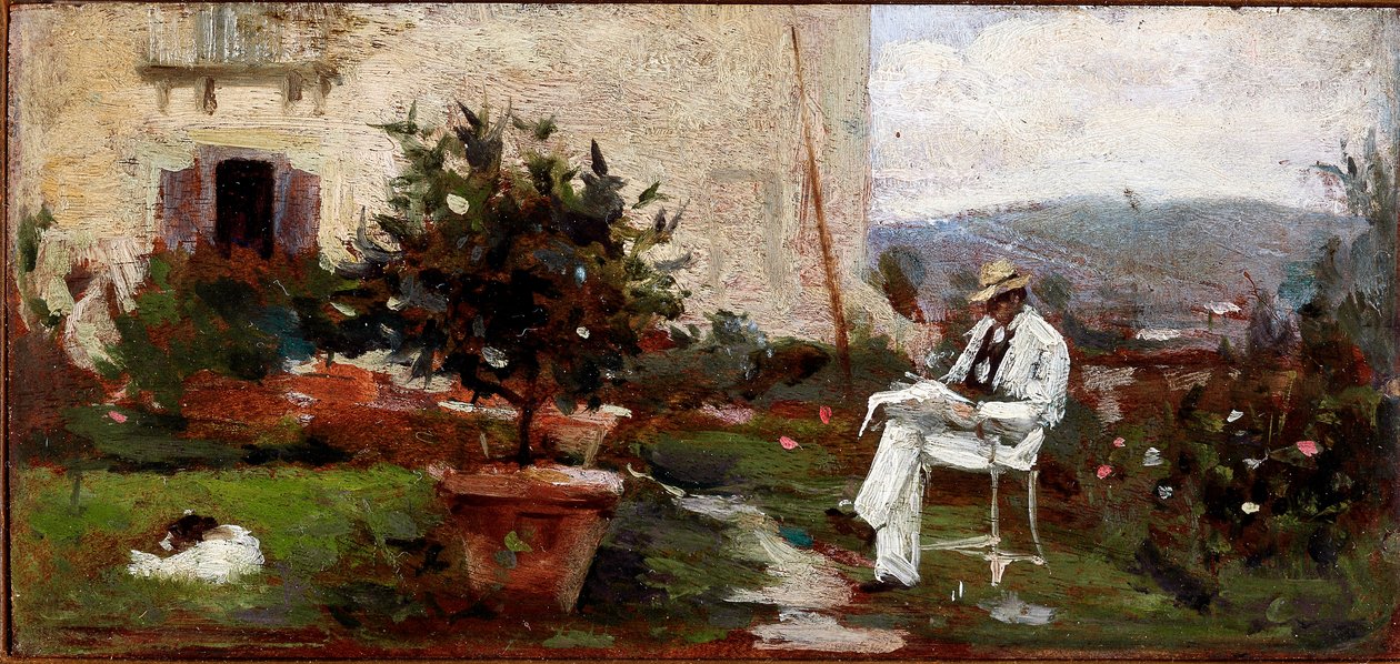 Luigi Tommasi in His Garden by Silvestro Lega