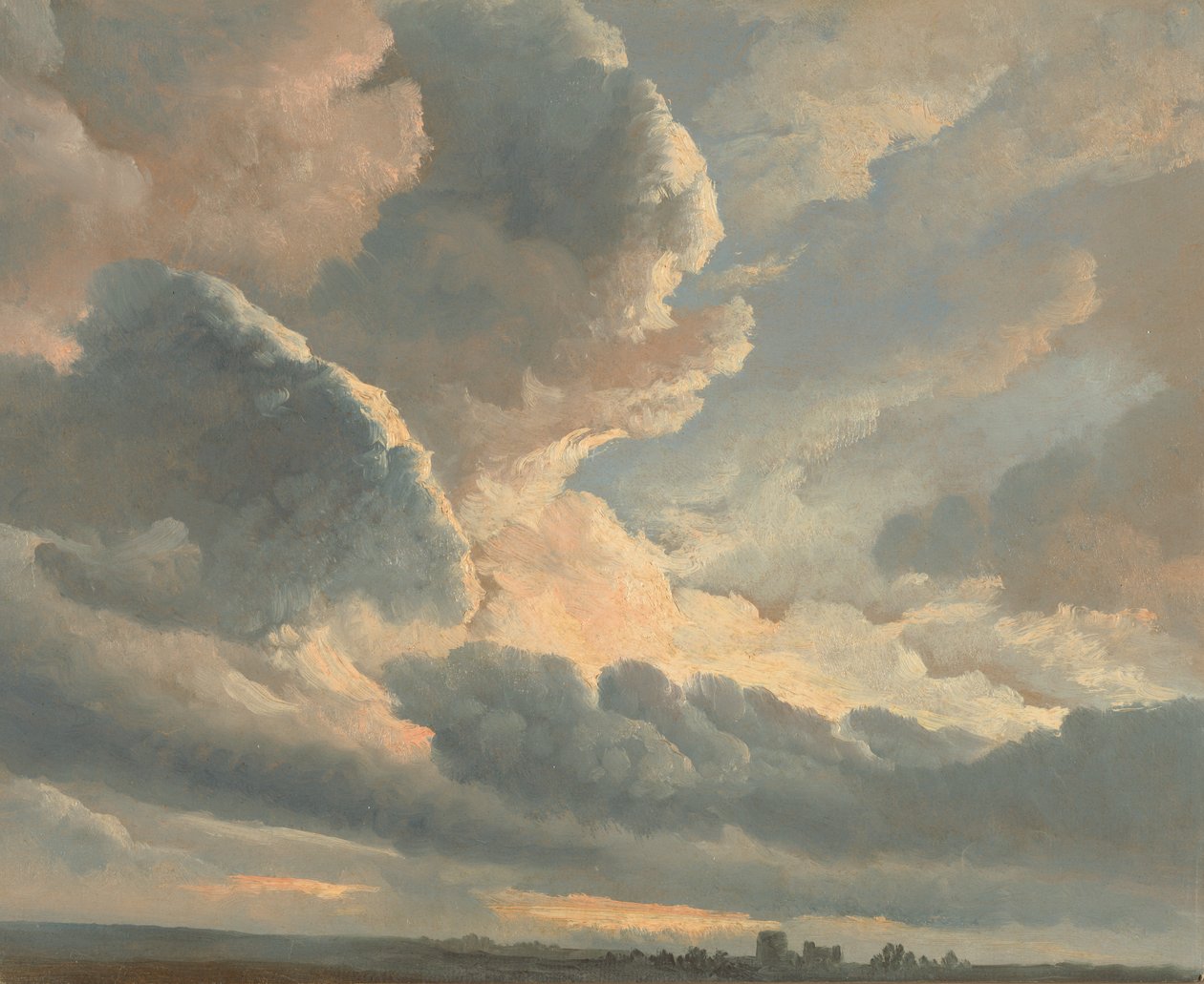 Study of Clouds with a Sunset near Rome by Simon Alexandre Clément Denis