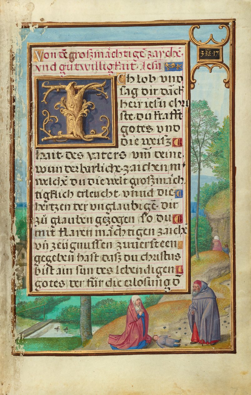 Border with Elijah Raising the Son of the Widow of Sareptha by Simon Bening