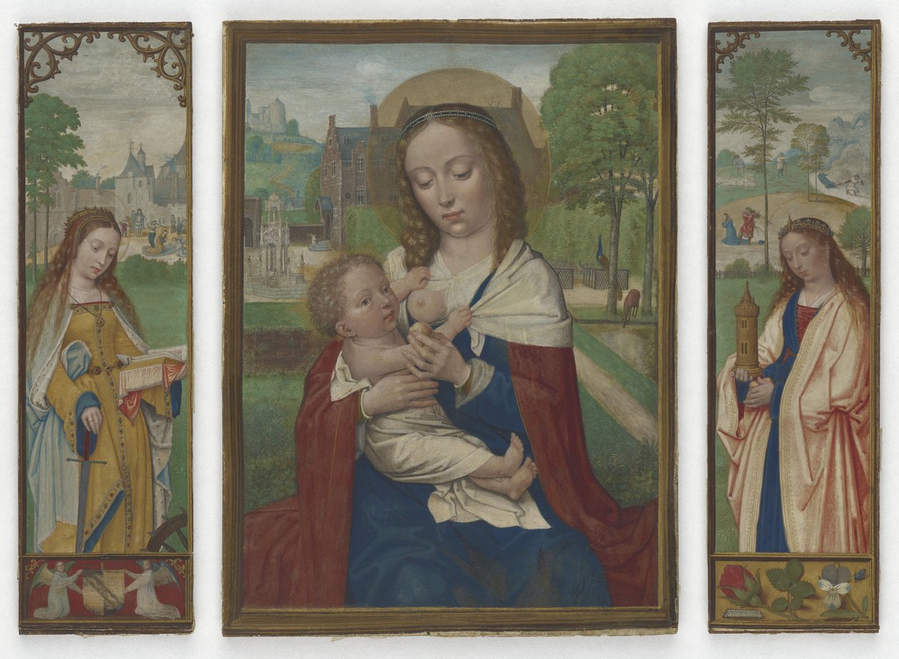 Virgin and Child; Saints Catherine and Barbara by Simon Bening