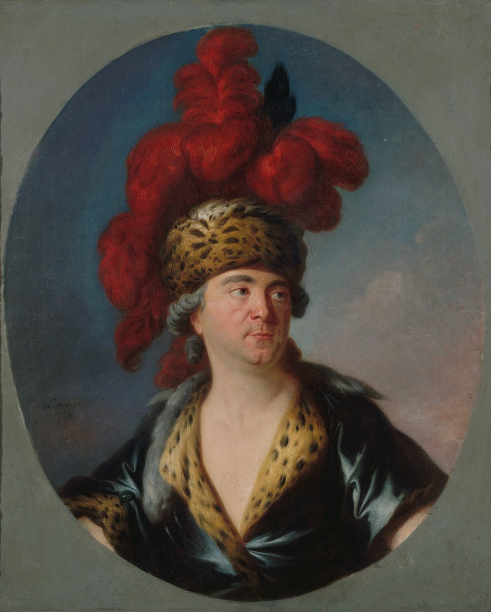 Portrait of Henri-Louis Lekain as Genghis Khan in the Play by Simon Bernard Lenoir