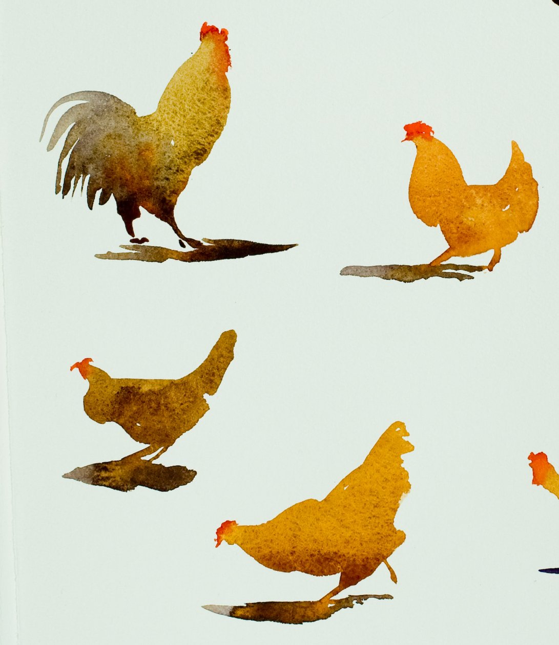 Cock and Three Hens, 2013 by Simon Fletcher