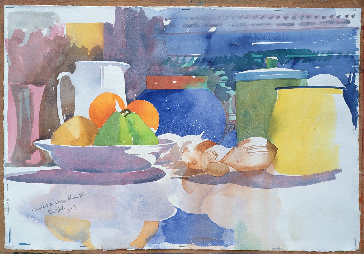 Fruits and Blue Vase II, 2003 by Simon Fletcher