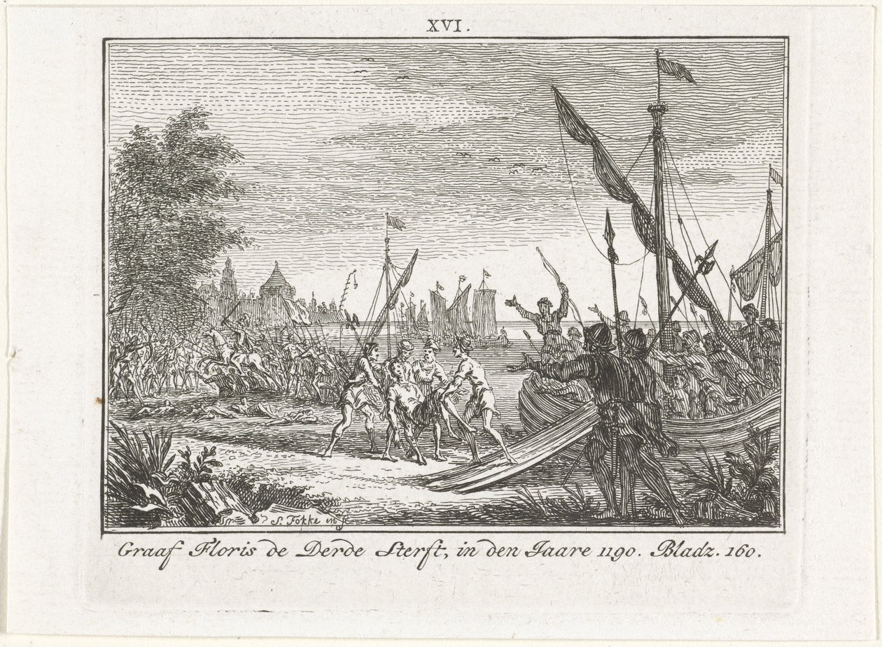 The Death of Floris III of Holland at Antioch by Simon Fokke